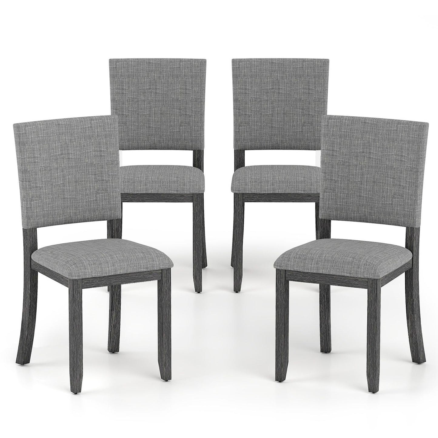Upholstered Dining Chairs Set of 2 with Soft Padded Seat and Solid Wood Frame