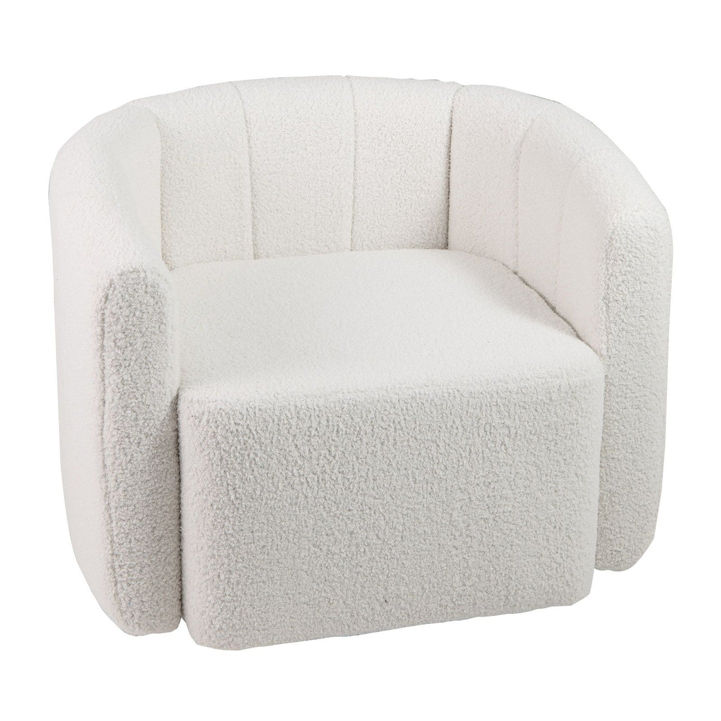 Upholstered Swivel Barrel Chair with Backrest and Armrests