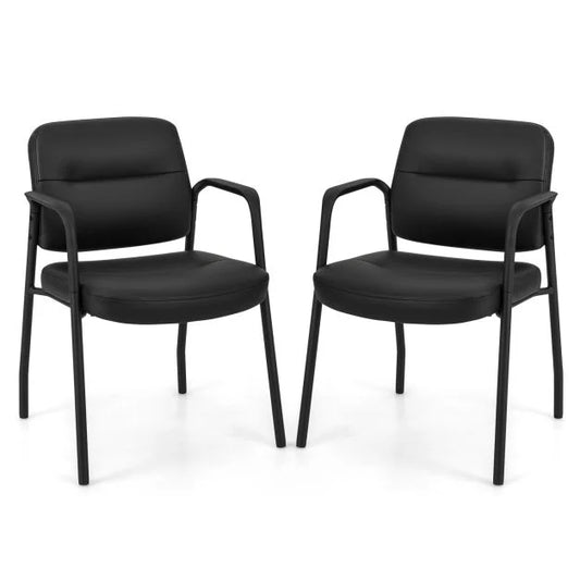 Set of 2 Waiting Room Chairs with Integrated Armrests No Wheels