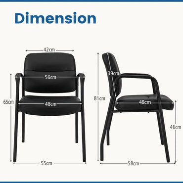 Set of 2 Waiting Room Chairs with Integrated Armrests No Wheels