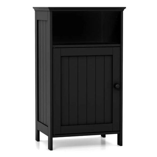 Bathroom Floor Single Door Side Cabinet with Open Compartment