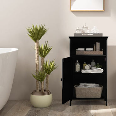 Bathroom Floor Single Door Side Cabinet with Open Compartment