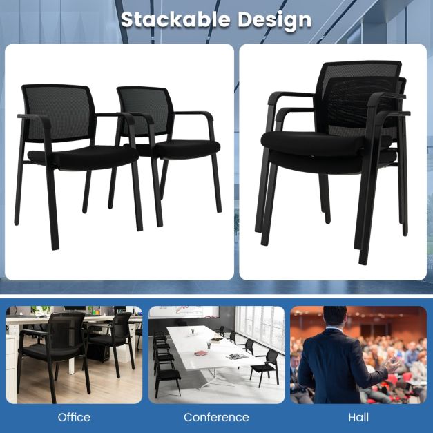 Waiting Room Chairs Set of 2 with Armrests