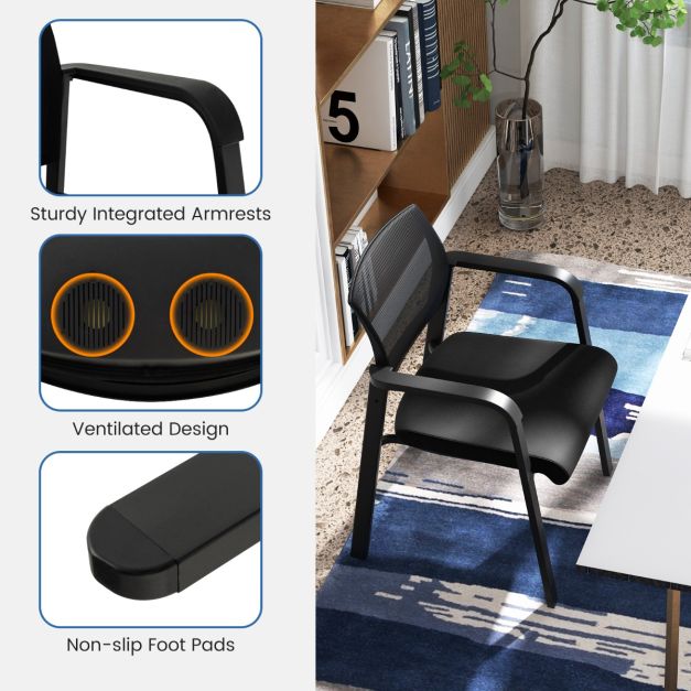 Waiting Room Chairs Set of 2 with Armrests