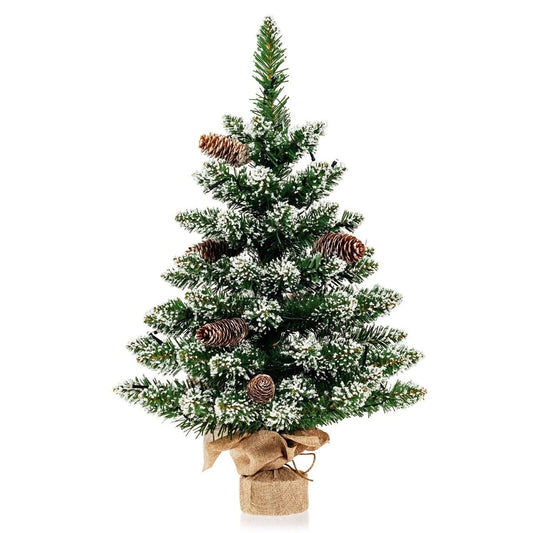 64CM Mini Tabletop Artificial Christmas Tree with LED Light