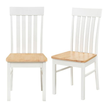 Dining Chairs Set of 2 with Hollowed Backrests and Rubber Wood Seats