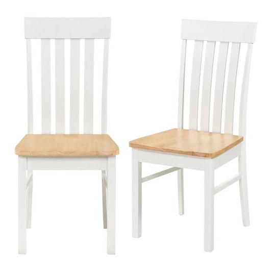 Dining Chairs Set of 2 with Hollowed Backrests and Rubber Wood Seats
