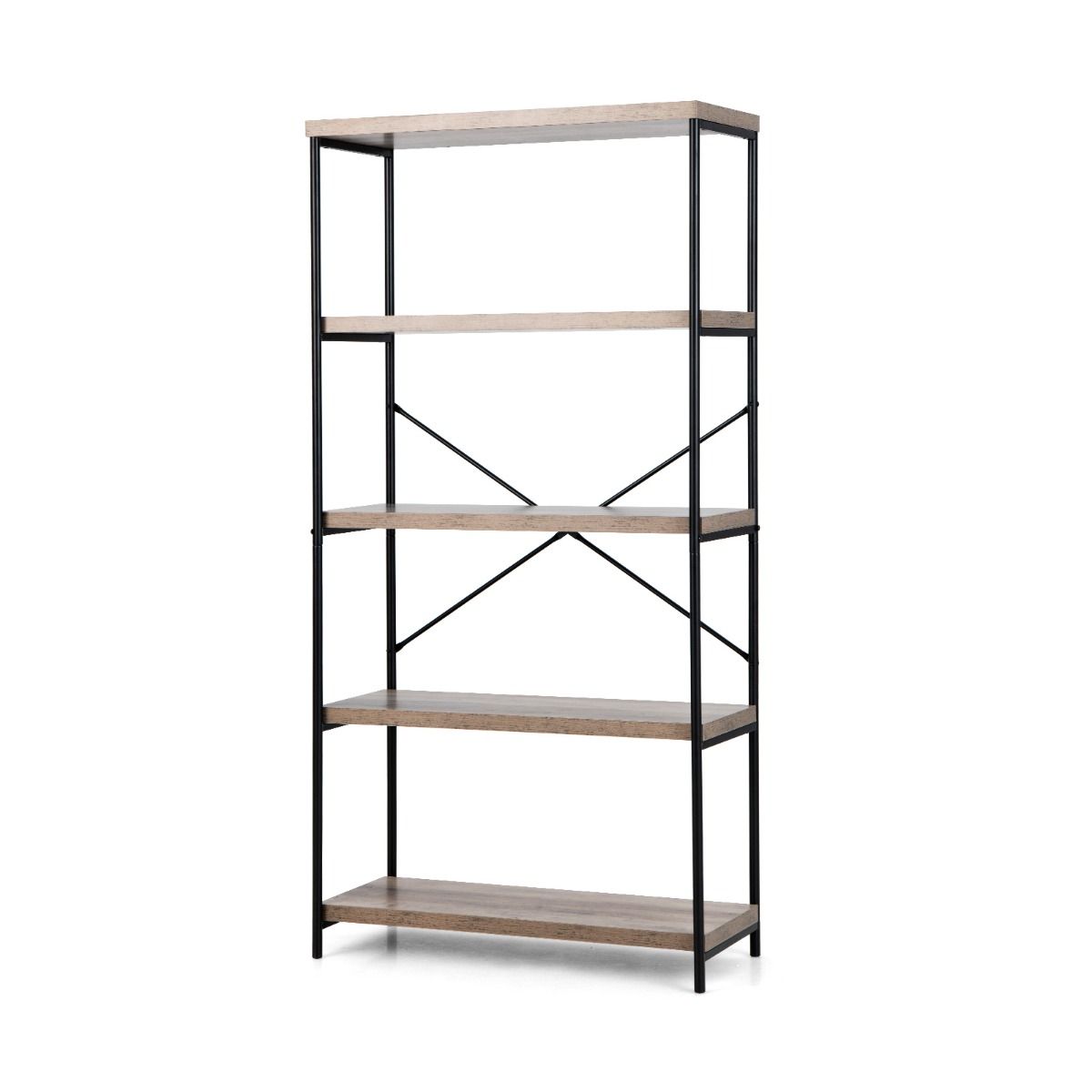 Freestanding Wooden 5-Tier Storage Bookshelf