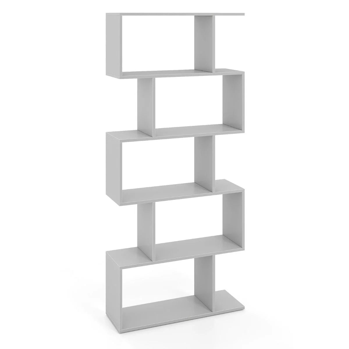 Geometric S-Shaped Bookcase with Anti-Toppling Device for Living Room Home Office