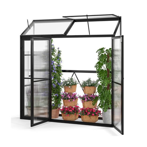 180 CM x 52 CM Greenhouse Walk-in Greenhouse with Lockable Doors