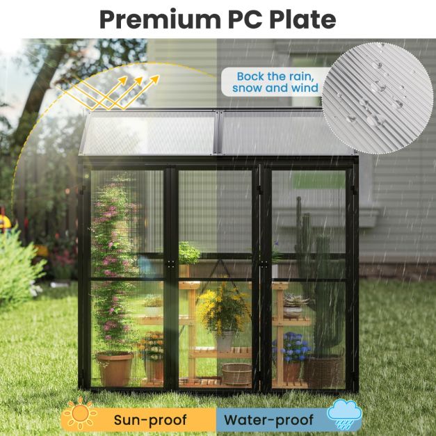 180 CM x 52 CM Greenhouse Walk-in Greenhouse with Lockable Doors