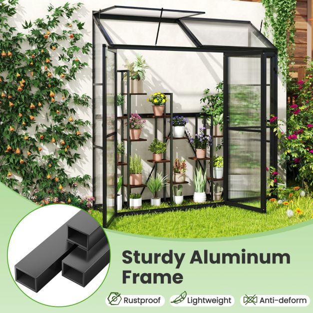 180 CM x 52 CM Greenhouse Walk-in Greenhouse with Lockable Doors