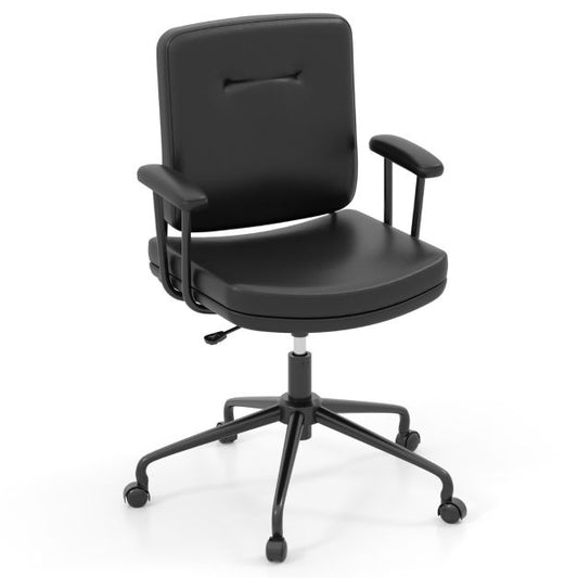 Home Office Small Desk Chair with Adjustable Height Wheels