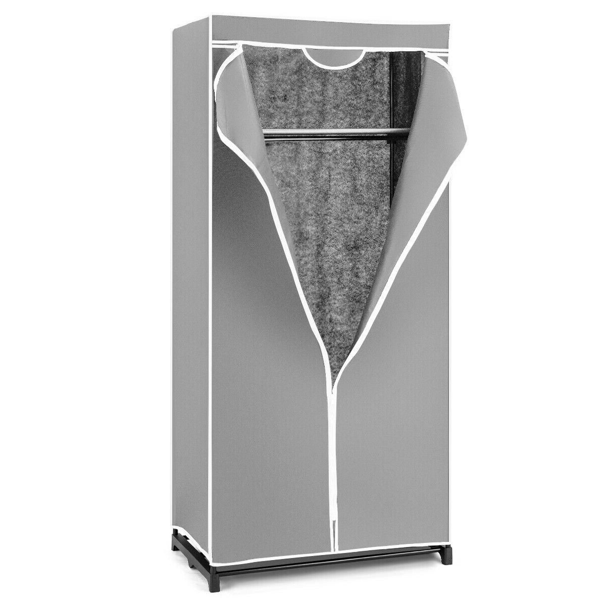 Portable Single Clothes Closet with Hanging Rail