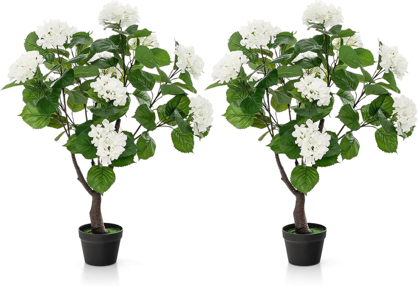 Artificial Hydrangea Tree with 11 White Flowers