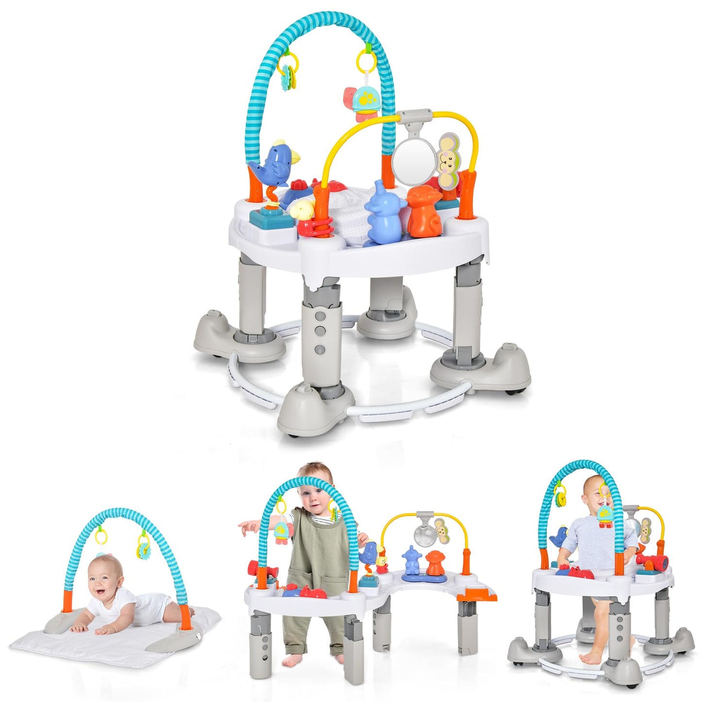 4-in-1 Baby Walker with 3-Level Adjustable Height