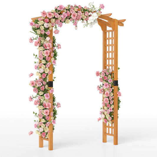 229cm Wooden Trellis Pergola Arbour for Party Wedding Backyard Patio
