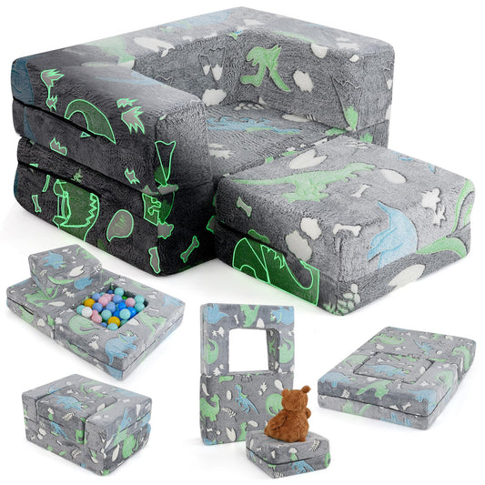 Toddler Play Couch with Machine Washable Cover and High-density Foam Filling