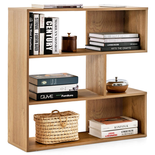 Wooden Bookshelf, 3 Tier Freestanding Separable Bookshelf