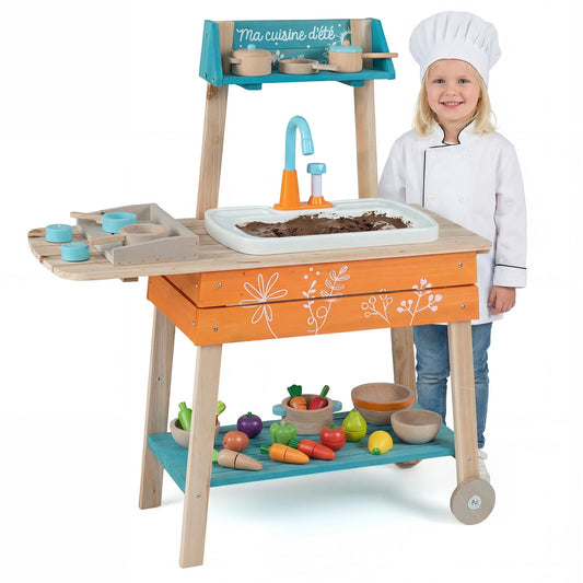 Mud Kitchen, Outdoor Kids Play Kitchen with Removable Sink