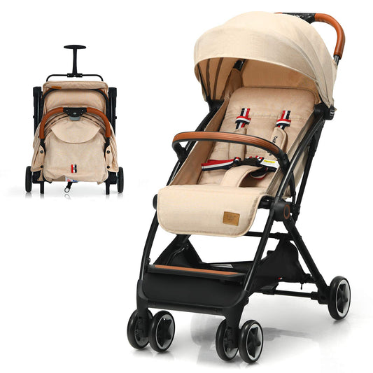 One-Hand Foldable Infant Pushchair with 5-Point Harness