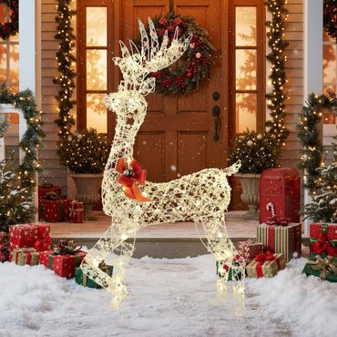 150 CM Pre-Lit Christmas Reindeer with 100 LED Lights