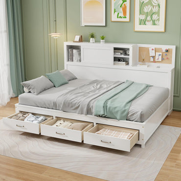 Daybed Frame with 3 Storage Drawers