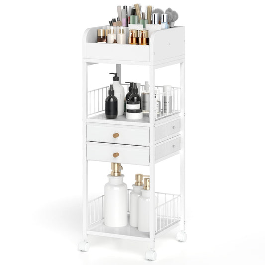 Floor Skincare Organizer Cosmetics Storage Cart with Drawers