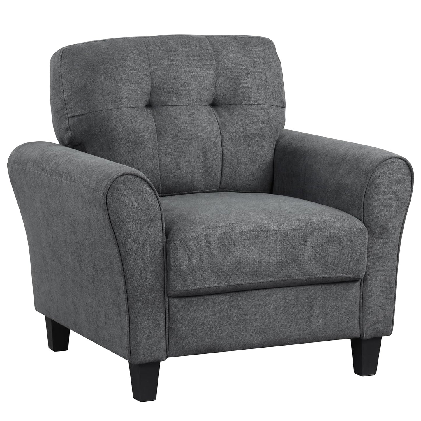 Tufted Upholstered Accent Chair with Non-slip Foot Pads