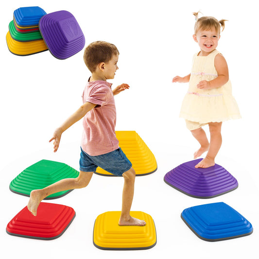 6 Pieces Kids Stepping Stone Non-Slip Square Toddler Balance Stones