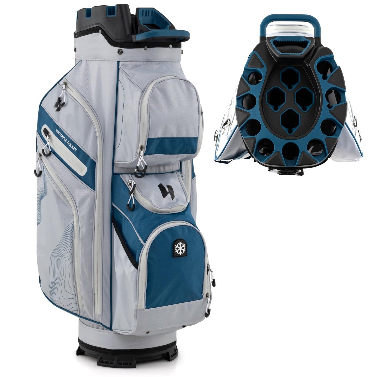 Golf Cart Bag Molded Lock Top Golf Bag with 14-Way Full Length Dividers