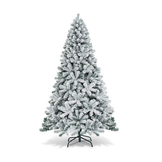 180/240 cm Snow Flocked Artificial Christmas Tree with 600/1010 Tips