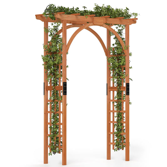 Wooden Garden Arch Entryway Trellis Pergola Arbour(160 x 60 x 215cm)