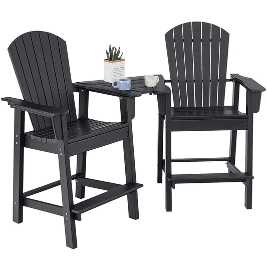 Adirondack Twin Chairs with Footrests & Table