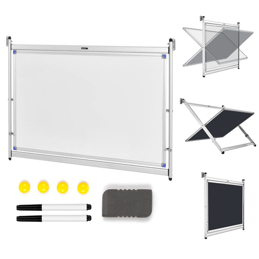 360° Rotating Double-Sided Whiteboard Blackboard with Magnets
