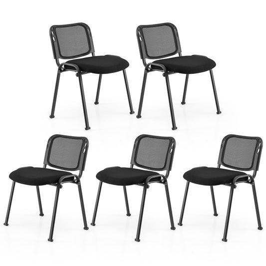 5 Piece Modern Stackable Upholstered Armless Conference Reception Chair