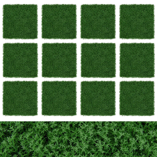 12 Pieces 50 x 50cm Artificial Grass Wall Panels for Garden Yard Balcony Home
