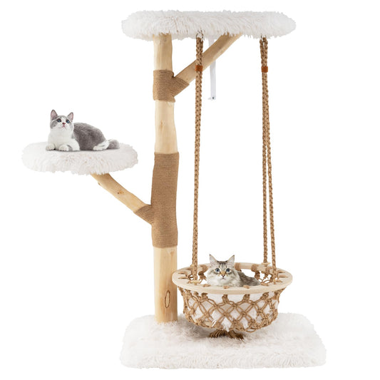 123cm Large Cats Tower with Hammock Swing