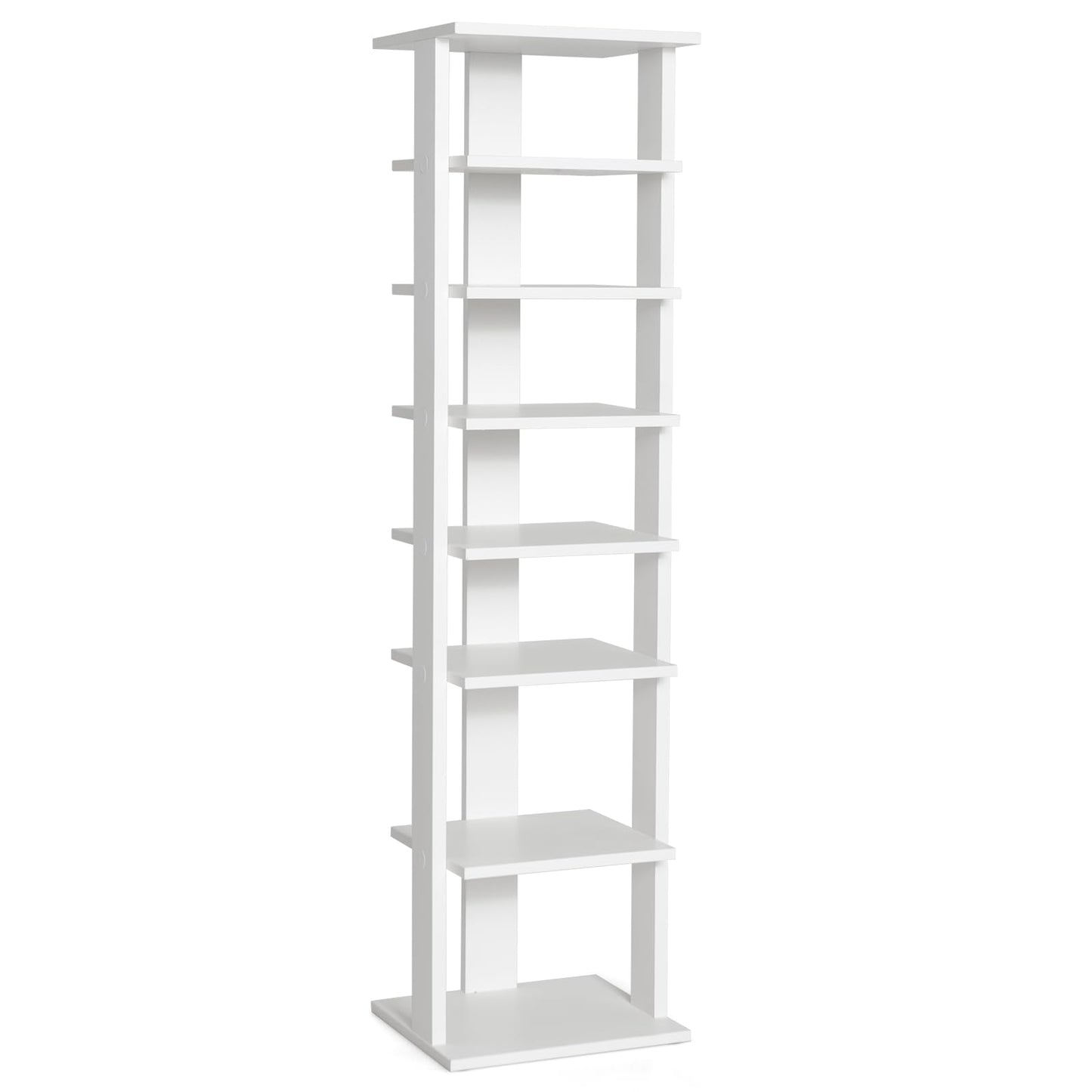 Wooden Vertical Shoe Rack with 7 Shelves