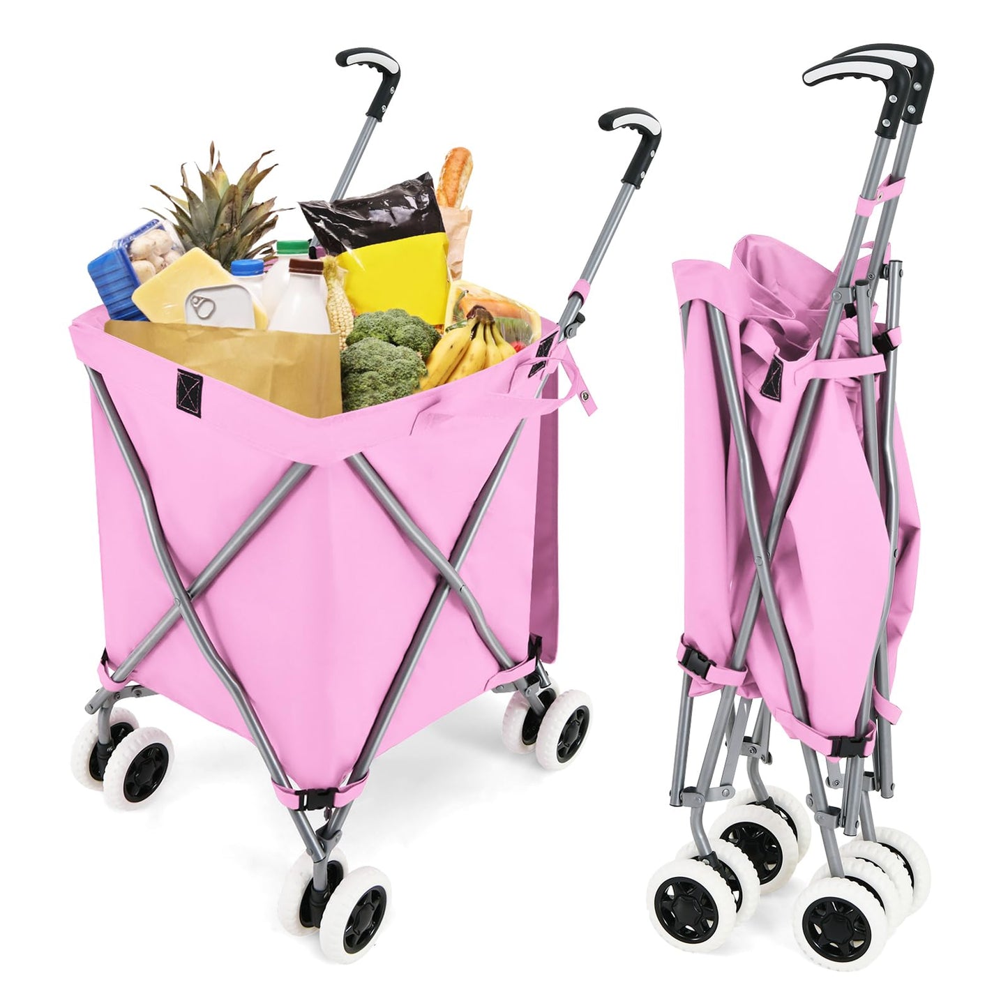 GiantexUK 90L Folding Shopping Trolley on 8 Wheels