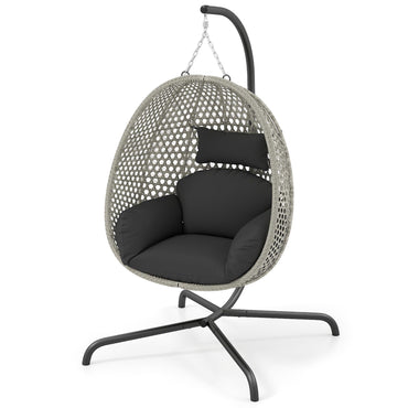 Swing Egg Chair with Soft Thick Cushion and Head Pillow