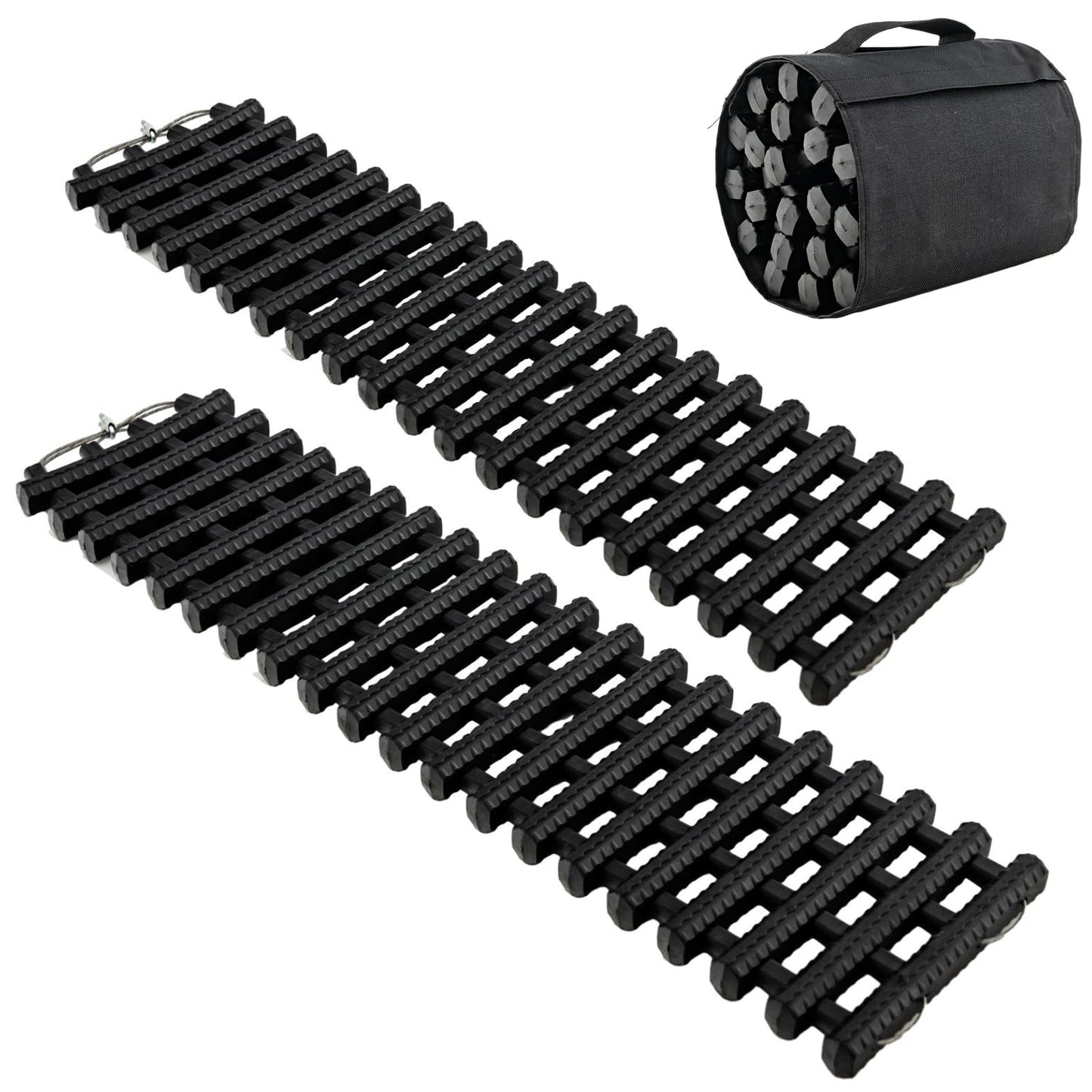GiantexUK 2PCS Traction Mats, 23.5"/33.5"/39.5" Tire Recovery Track Pad Roll with Bag