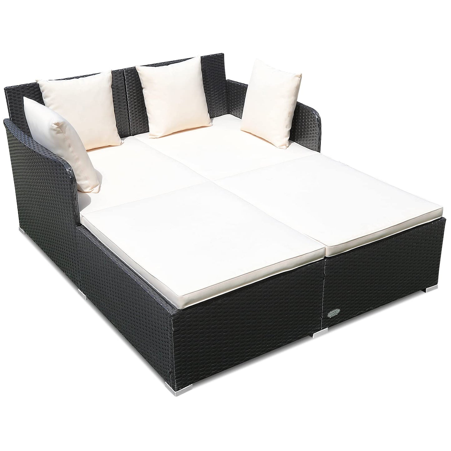 Rattan Garden 2 Seater Daybed Furniture Set with Cushions