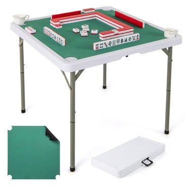 Folding Mahjong Table with Removable Game Mat