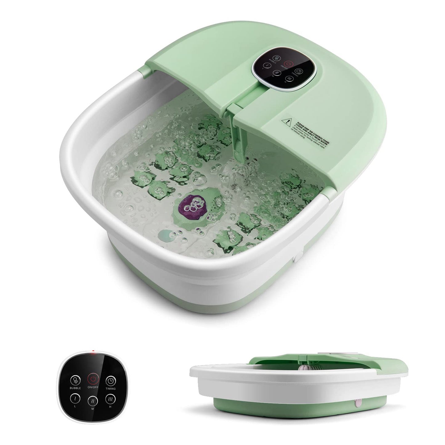 Foldable Heating Foot Soaker with Bubbles & Timing Function