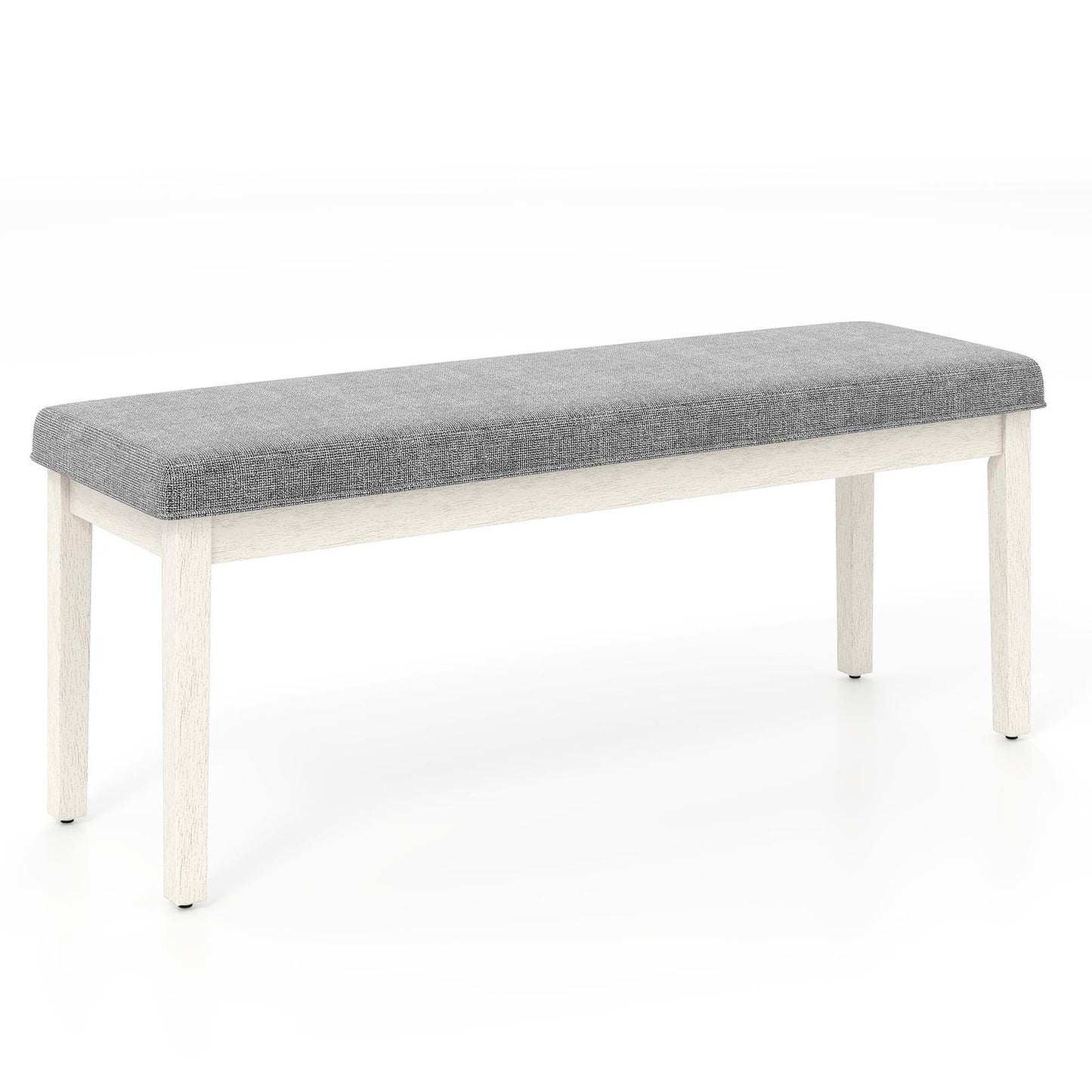 Upholstered Dining Bench Shoe Bench with Rubber Wood Legs and 300 KG Max Load