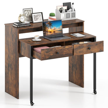 Extending Computer Desk with 2 Storage Drawers