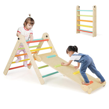 Foldable Kids Indoor Gym Playset with Double-side Ramp