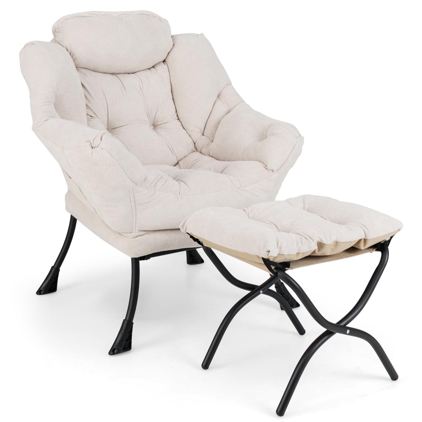 Armchair Accent Chair with Footstool for Living Room Bedroom