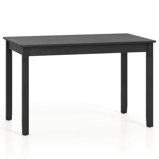 Wooden Rectangular Dining Table with Rubber Wood Legs for 4 People